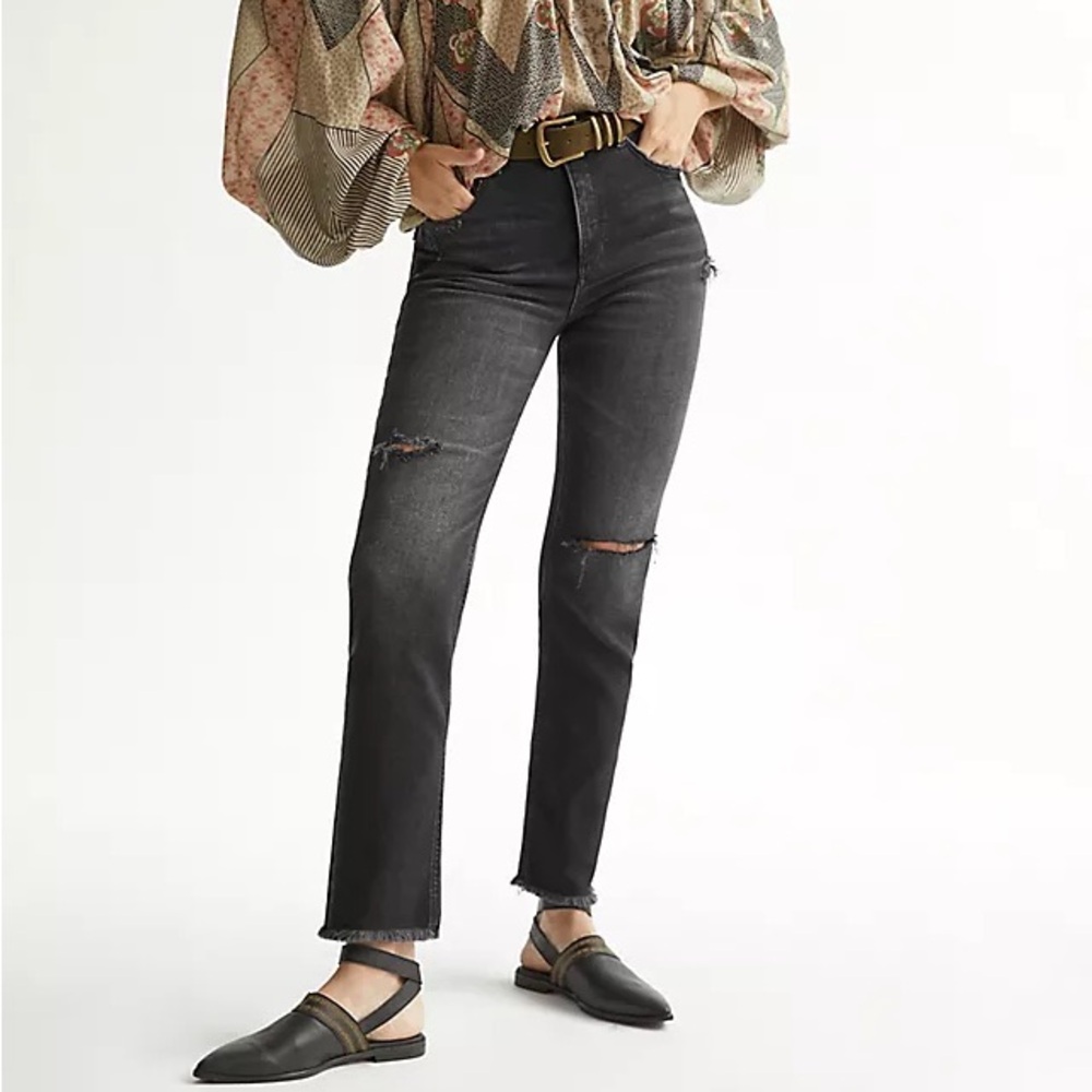 Pilcro by Anthropologie The Vintage Straight Black Jeans, NWOT Sz 30